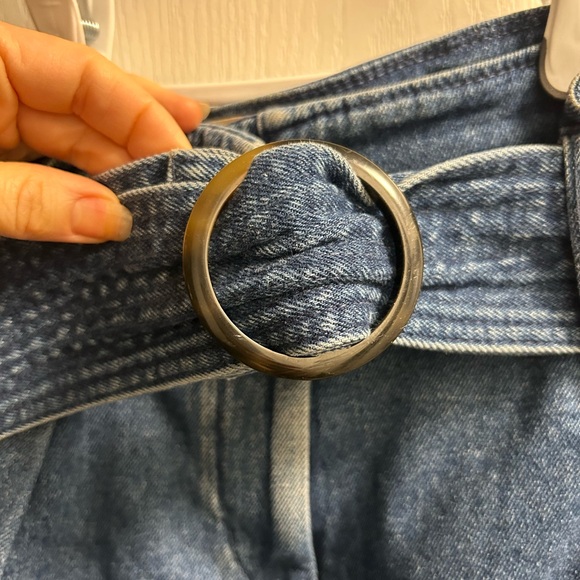 Sezane Rome Blue Jean Shorts with Belt - Picture 9 of 13